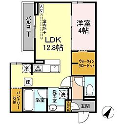 Dcrest新川N 1LDKの間取図画像