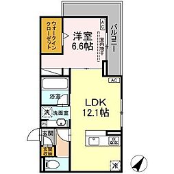 Dcrest新川S 1LDKの間取図画像