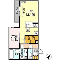 Dcrest新川S 1LDKの間取図画像