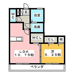 ハウオリ・ハレ 1LDKの間取図画像