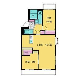 コモド天野 2LDKの間取図画像