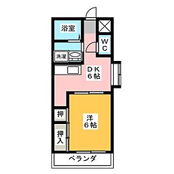 ミレニアム 1DKの間取図画像