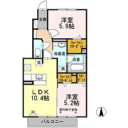 グランデールME 2LDKの間取図画像