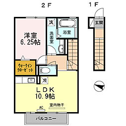 ステラ2 1LDKの間取図画像