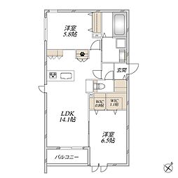 Eminence West 2LDKの間取図画像