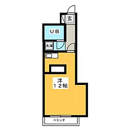 クレセントコート静岡 ワンルームの間取図画像