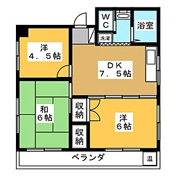 ファミーユタシロ 3DKの間取図画像