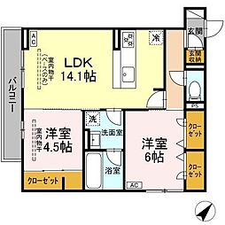 shine fort 2LDKの間取図画像