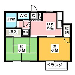 メゾンロイヤル 2DKの間取図画像