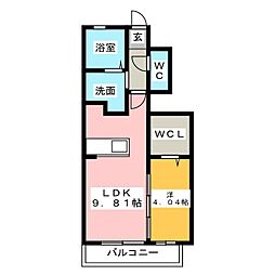 セレッソ 1LDKの間取図画像