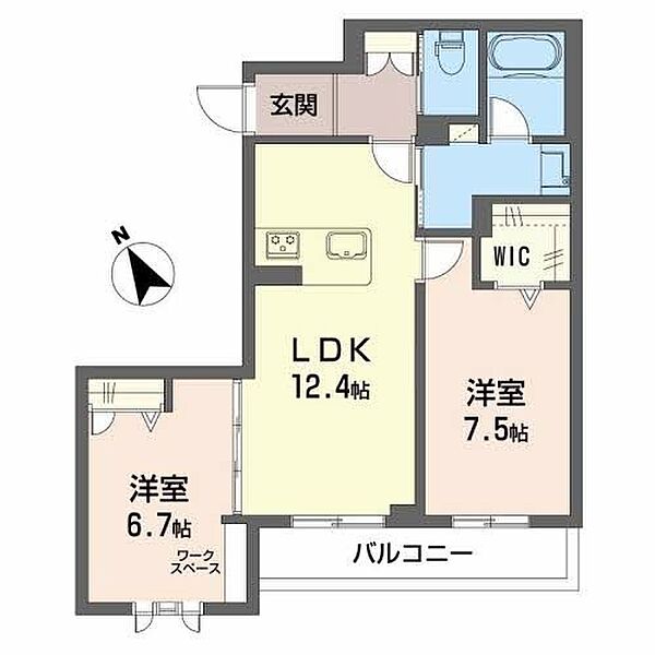 グローリアス浜松 301｜静岡県浜松市中央区海老塚１丁目(賃貸マンション2LDK・3階・61.11㎡)の写真 その2