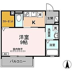 ＤＨＣＲ浜松 3階1Kの間取り