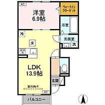 D-ROOM篠原町 101 ｜ 静岡県浜松市中央区篠原町2124、2125、2126（賃貸アパート1LDK・1階・47.27㎡） その2