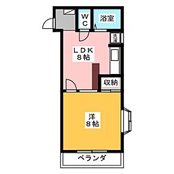 プレミール1 1LDKの間取図画像