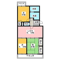 コーポラス仲村 3LDKの間取図画像