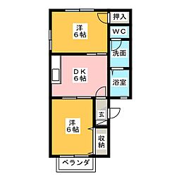 メゾンそれいゆ 2DKの間取図画像