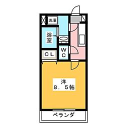 グレイス・ラン2 1Kの間取図画像