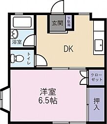 コーポ松本 1DKの間取図画像