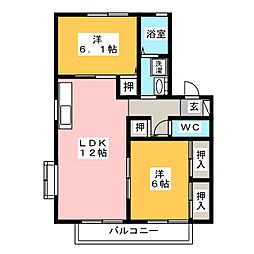 M'Sハウス 2LDKの間取図画像