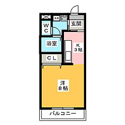 OrionAPARTMENT 1Kの間取図画像