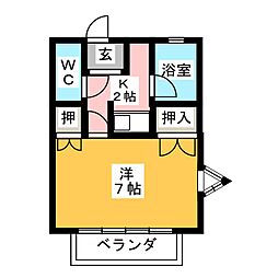 ハイツモリーズ 1Kの間取図画像