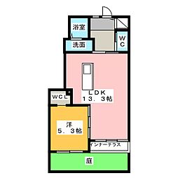 ルビー5 1LDKの間取図画像