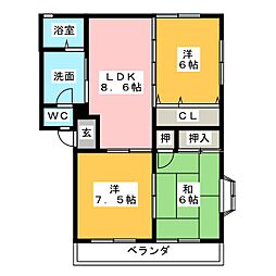 ドリームCityB 3DKの間取図画像