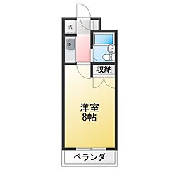 中沢シティハイツガーデン ワンルームの間取図画像