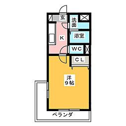Cynthia山下 1Kの間取図画像