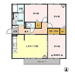 ブルーグラース 3LDKの間取図画像