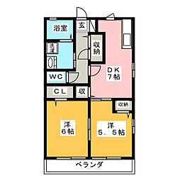 ジョワイユ 2DKの間取図画像
