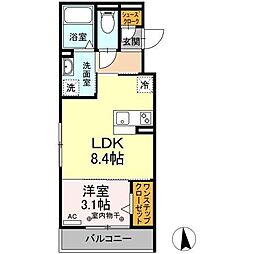 ミラフローレス 1LDKの間取図画像