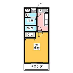 ハーヴェスト3 1Kの間取図画像