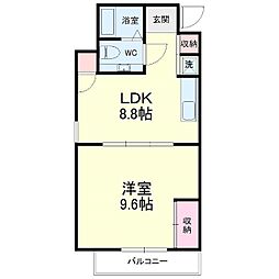 中央煉瓦館 1LDKの間取図画像