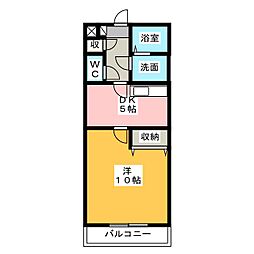 クレアトゥール・1 1DKの間取図画像