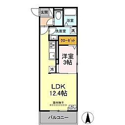 D-Hills野口 1LDKの間取図画像