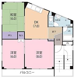 サニーハイツ 3DKの間取図画像