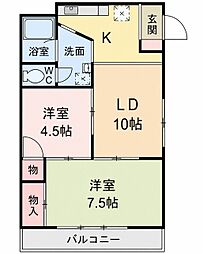 えびぃ 2LDKの間取図画像