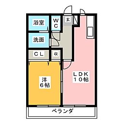 ZEUS 1LDKの間取図画像