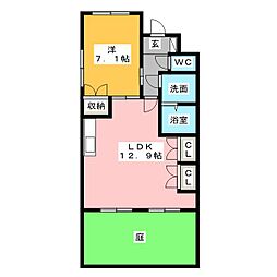 レグルス 1LDKの間取図画像