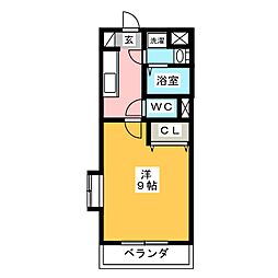ユウマリノ 1Kの間取図画像
