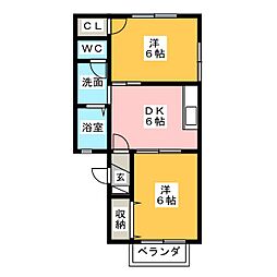 メゾンそれいゆ 2DKの間取図画像