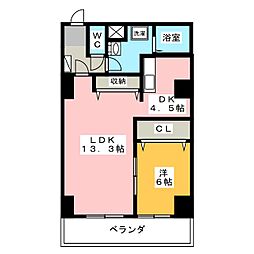 Opus常盤 1LDKの間取図画像