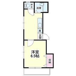 サンフォーレ竜禅寺1番館 1DKの間取図画像