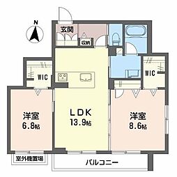 モカージュ 2LDKの間取図画像