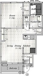 AFC RESIDENCE 馬郡 1LDKの間取図画像