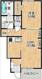 AFC RESIDENCE 小沢渡A 1LDKの間取図画像