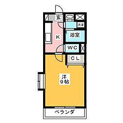 Cynthia山下 1Kの間取図画像