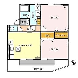 リビングタウン佐鳴C 2LDKの間取図画像