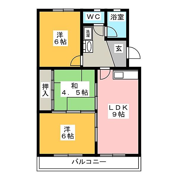 コーポ三幸 ｜静岡県浜松市中央区和合町(賃貸マンション3DK・3階・54.44㎡)の写真 その2